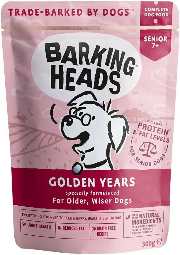 Barking Heads Grain Free Senior Dog Pouch Golden Years 300g