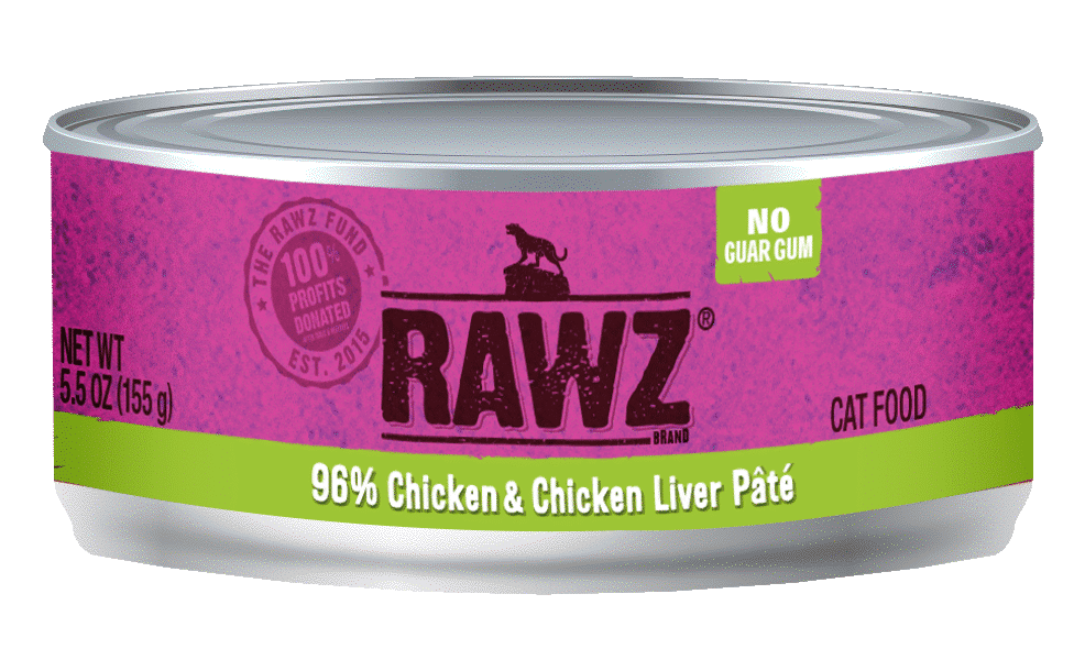 Rawz Cat Canned Food 96 Chicken Chicken Liver Pate 155g