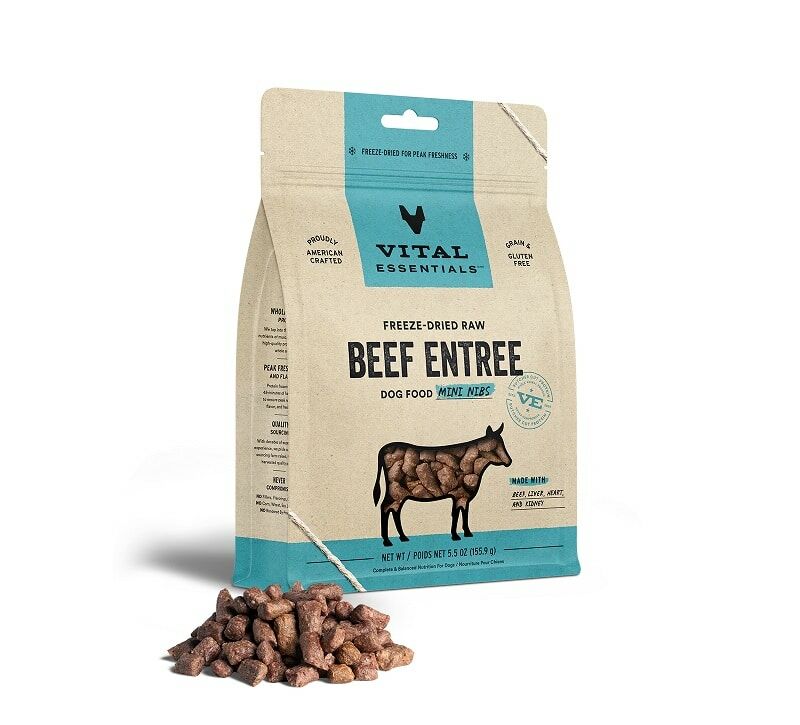 Vital Essentials Dog Food Freeze Dried Mini Nibs Beef ePet