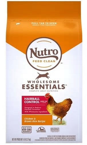 Nutro Cat Food Adult Hairball Control Chicken Whole Brown