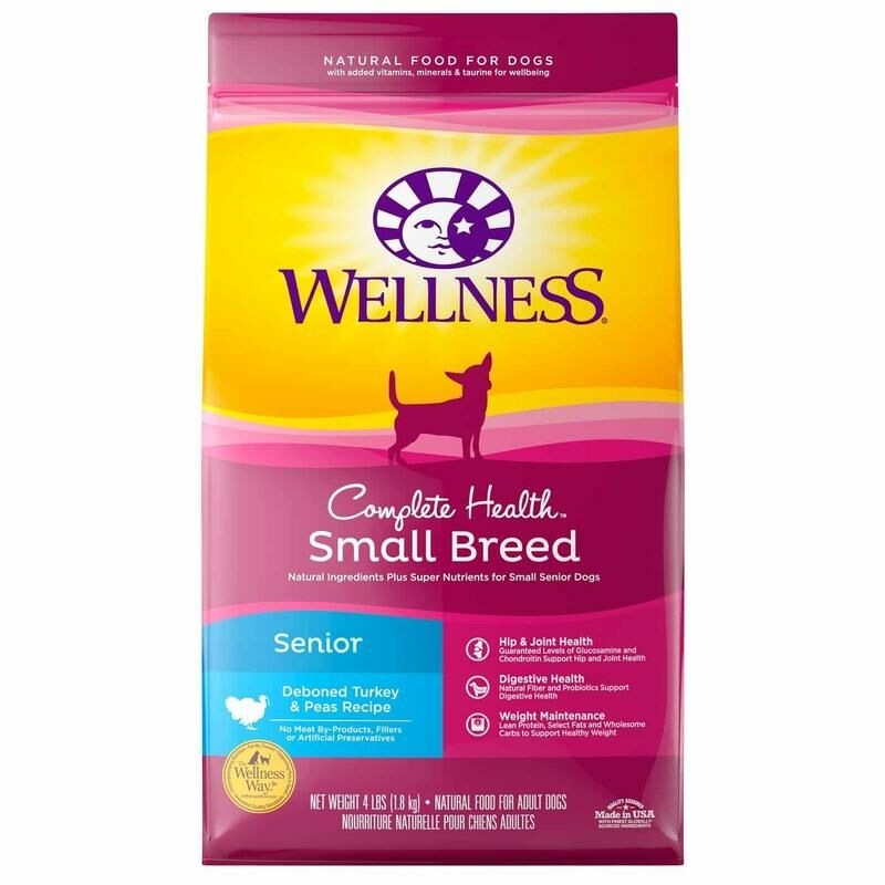 Wellness Complete Dog Food Small Breed Senior Turkey Peas