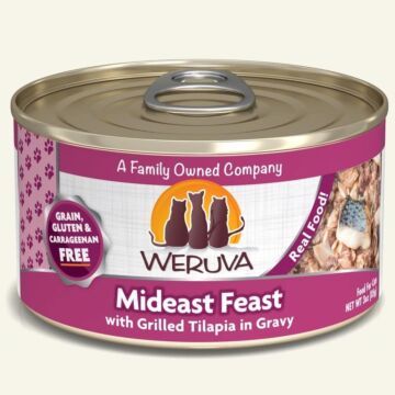WERUVA Grain Free Cat Canned Food - Mideast Feast with Grilled Tilapia in Gravy ( 3 oz )