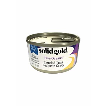 Solid Gold Cat Canned Food - Five Oceans - Grain Free - Shreds Blended Tuna in Gravy 3oz