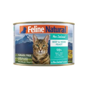 Feline Natural Cat Canned Food - Beef & Hoki 170g