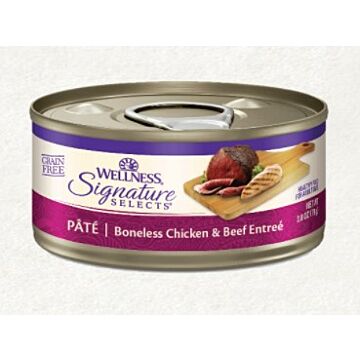 Wellness CORE Signature Selects Grain Free Cat Canned Food - Boneless Chicken & Beef Entree Pate 2.8oz