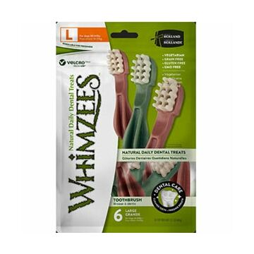 Whimzees Dog Dental Treat - Toothbrush - Large (40-60lbs) 12.7oz *