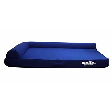 Animalkind Orthopaedic Bed with L Shaped Pillow for Dogs and Cats - Royal Blue 