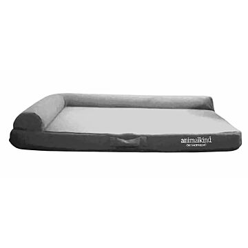 Animalkind Orthopaedic Bed with L Shaped Pillow for Dogs and Cats - Subtle Grey Large