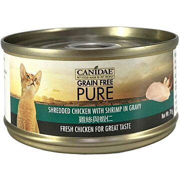 Canidae Wet Cat Food - Pure Shredded Chicken with Shrimp in gravy 70g