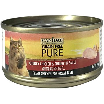 Canidae Wet Cat Food - Pure Chunky Chicken & Shrimp in sauce 70g