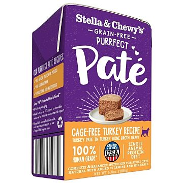 Stella & Chewys Cat Wet Food - Purrfect Pate - Cage-Free Turkey Recipe 5.5oz