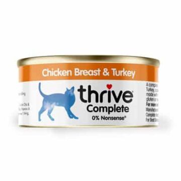 Thrive 整全貓貓鮮肉罐頭 - 100%鮮雞胸肉 + 鮮火雞胸肉 75g