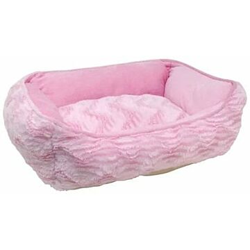 Catit Style Cat Rectangular Reversible Cuddle Bed - Pink Wild Animal