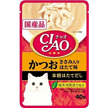 Ciao Cat Pouch (IC-203) - Tuna with Chicken and Scallop (in Scallop Soup) 40g