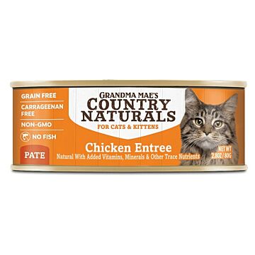 Country Naturals Cat Canned Food - Grain Free - Chicken Pate 2.8oz