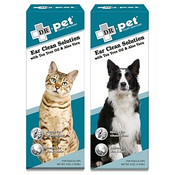 Dr Pet Ear Clean Solution with Tea Tree Oil & Aloe Vera 118ml