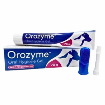 Ecuphar Toothpaste for Cats and Dogs - Orozyme Oral Hygiene Gel with Finger Brush 70g