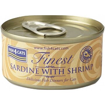 Fish4Cats Cat Wet Food - Finest Sardine With Shrimp 70g