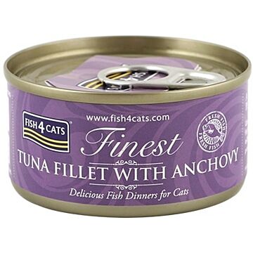Fish4Cats Cat Wet Food - Finest Tuna Fillet With Anchovy 70g