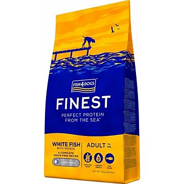 Fish4Dogs Finest Grain Free Dog Food - Large Bites - Ocean White Fish 6kg