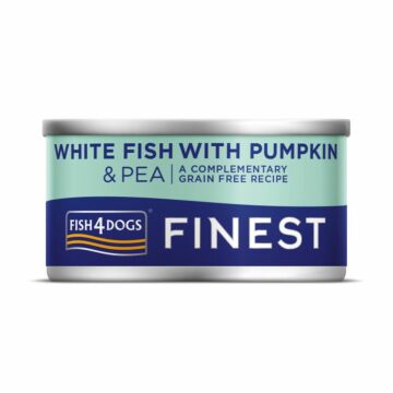 Fish4Dogs Dog Wet Food - Finest White Fish With Pumpkin & Pea 85g