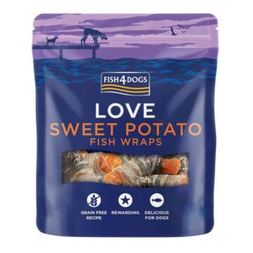 Fish4Dogs Dog Dental Treat - Sweet Potato Wraps Treats 100g