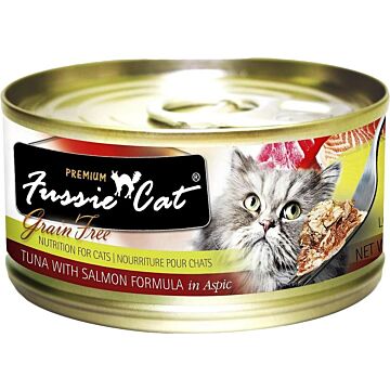Fussie Cat Black Label Premium Canned Food - Tuna with Salmon 80g