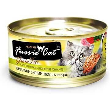 Fussie Cat Black Label Premium Canned Food - Tuna with Shrimp 80g