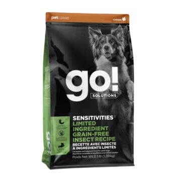 GO! SOLUTIONS Dog Food - Sensitivities Grain Free Limited Ingredient Insect 3.5lb - EXP 25/09/2024