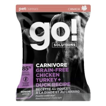 Go! SOLUTIONS Dog Food - Carnivore - Grain Free Chicken, Turkey & Duck Senior