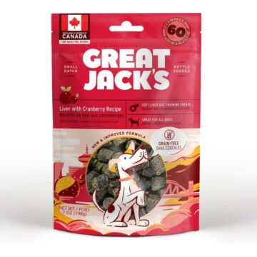 Great Jacks Dog Treat - Grain Free Pork Liver & Cranberry 2oz