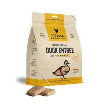 Vital Essentials Dog Food - Freeze-Dried Mini Patties - Duck 14oz