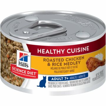 Hills Science Diet Cat Wet Food - Adult 7+ Healthy Cuisine Roasted Chicken & Rice Medley 2.8oz
