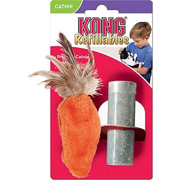 KONG Cat Toy - Refillables Catnip Feather Top Carrot 