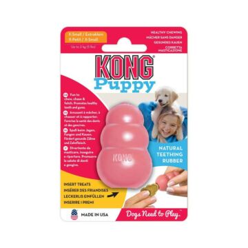 KONG 幼犬葫蘆漏食玩具 - 粉紅色 超細碼 (upto 5lbs / 2kg)