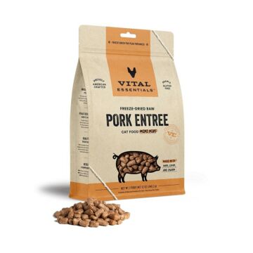 Vital Essentials Cat Food - Freeze-Dried Mini Nibs - Pork 12oz