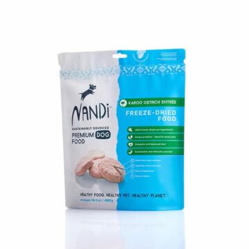 Nandi Freeze Dried Dog Food - Karoo Ostrich 400g 