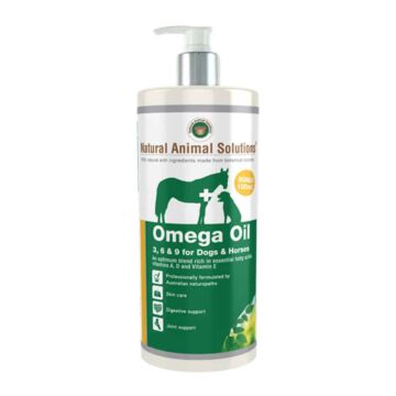 Natural Animal Solutions (NAS) Omega 3 6 9 Oil for Dogs & Horses 1000ml