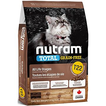 Nutram Cat Food - T22 Grain Free - Turkey & Chicken 1.13kg