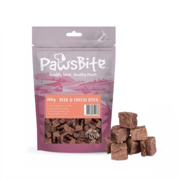 PawsBite Cat & Dog Treat - Air Dried Deer & Cheese Bites 100g