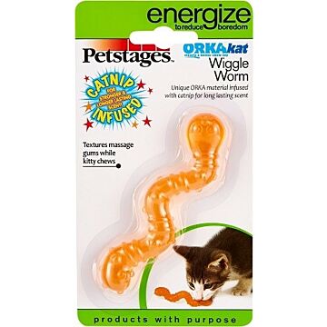 Petstages Cat Toy - OrkaKat Wiggle Worm (4 inch)