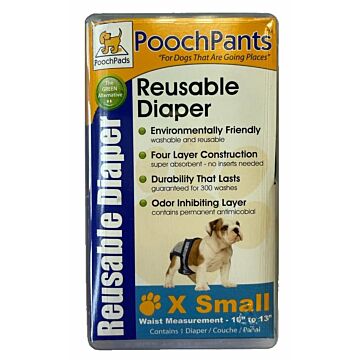 PoochPad Poochpants - Eco-Friendly Washable & Reusable - Female Diaper Pant - X-Small