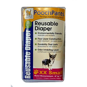 PoochPad Poochpants - Eco-Friendly Washable & Reusable - Female Diaper - XX-Small