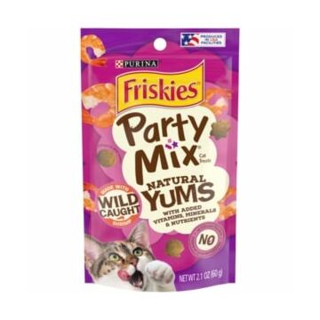 Purina Friskies Cat Treat - Party Mix Natural Yums with Real Shrimp 2.1oz