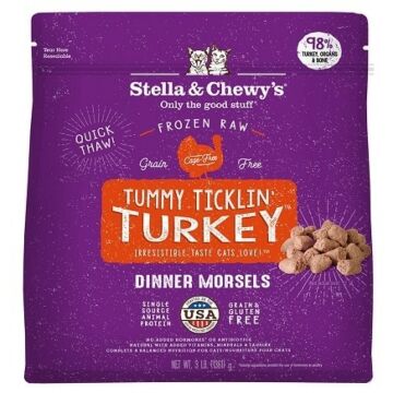Stella & Chewys Cat Food - Frozen Raw Dinner Morsels - Tummy Ticklin Turkey 3lb