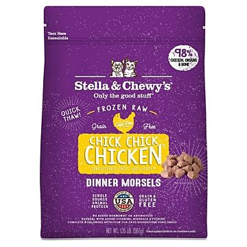 Stella & Chewys Cat Food - Frozen Raw Dinner Morsels - Chick, Chick Chicken 1.25lb