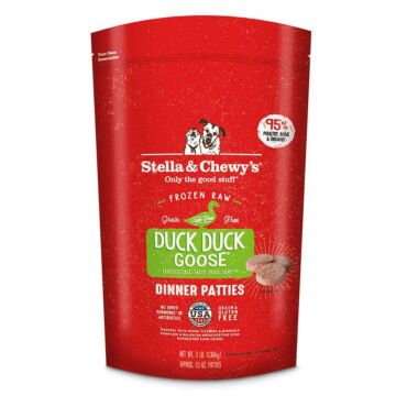 Stella & Chewys Dog Food - Frozen Raw Dinner Patties - Duck Duck Goose 6lb