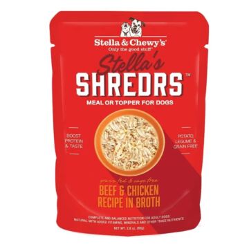 Stella & Chewys Dog Pouch - Stella's Shredrs - Beef & Chicken in Broth