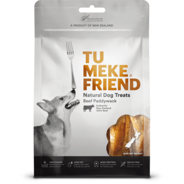 Tu Meke Friend Dog Treat - Air Dried Beef Paddywack 100g