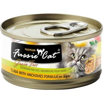 Fussie Cat Black Label Premium Canned Food - Tuna with Anchovy 80g